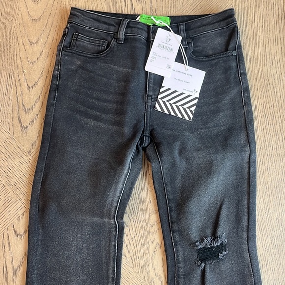 Free People x Sandrine Rose Mid Rise Black Distressed Skinny Jeans NWT - Picture 5 of 5